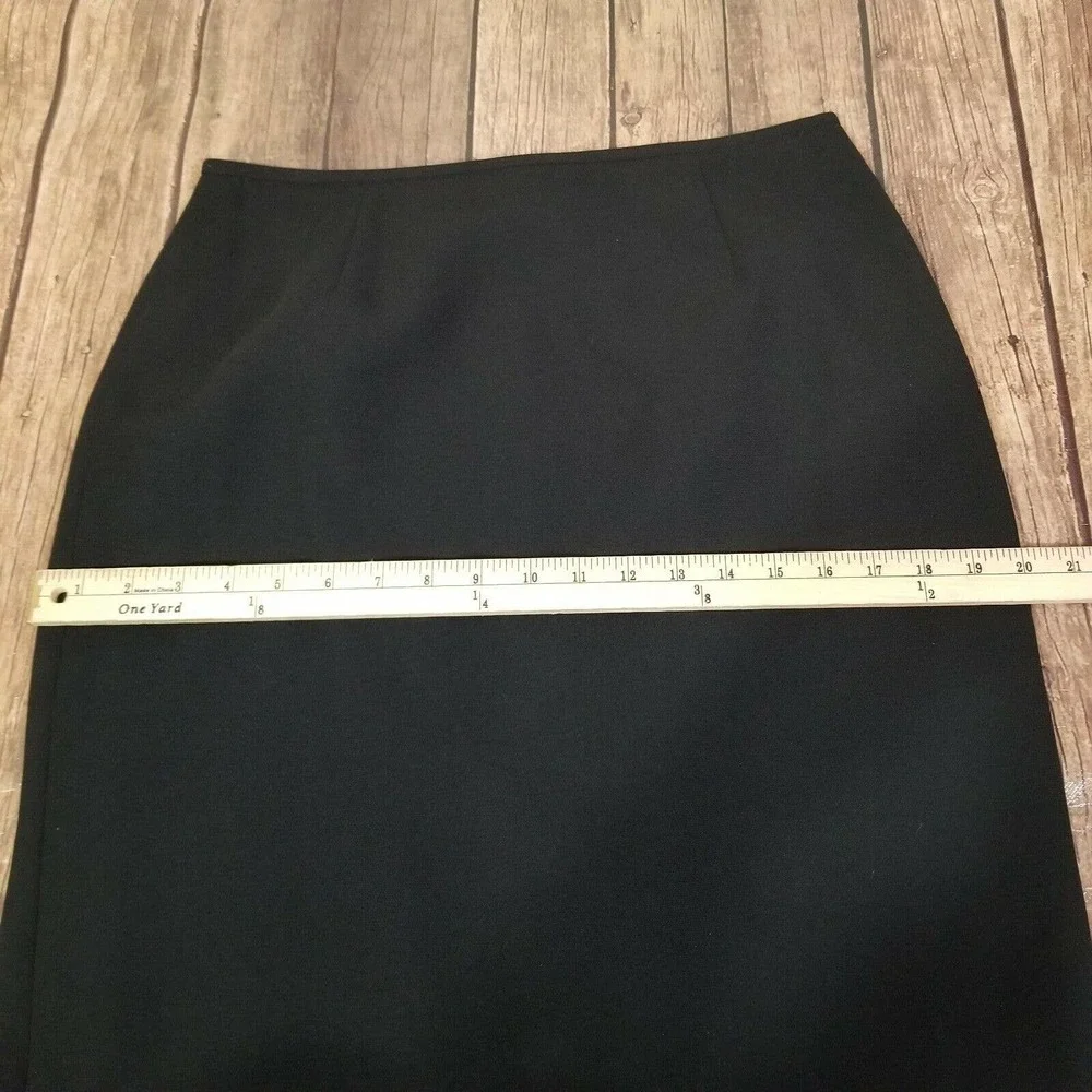 Kim Rogers Pencil Skirt Womens 8‎ Black Knee Length Solid Lined Business wear
